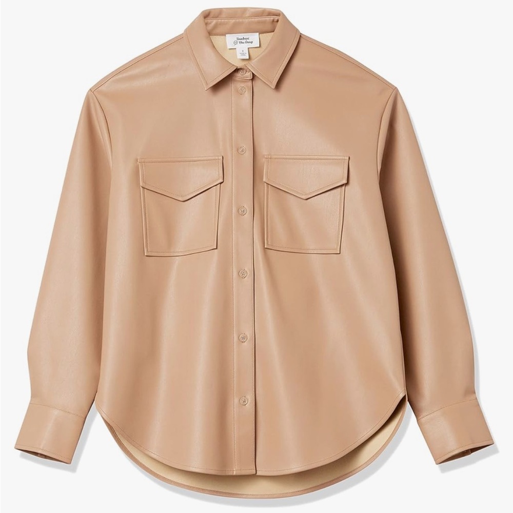 The Drop @lisadnyc Faux Leather Shacket